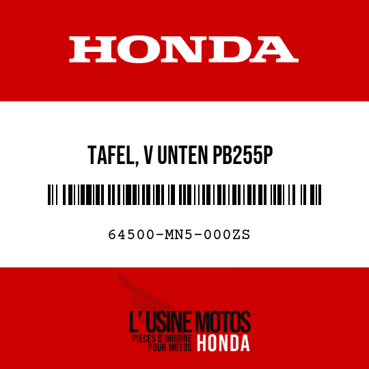 image de 64500-MN5-000ZS TAFEL, V UNTEN PB255P 