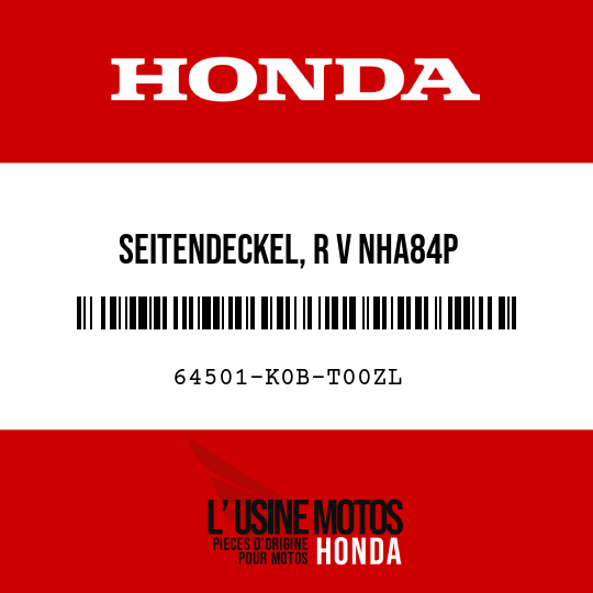 image de 64501-K0B-T00ZL SEITENDECKEL, R V NHA84P