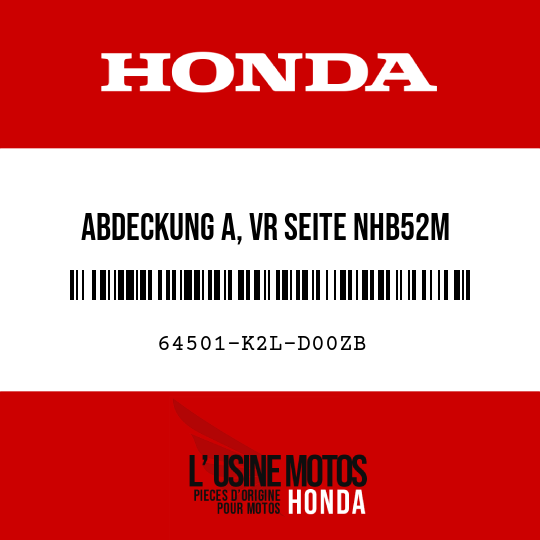 image de 64501-K2L-D00ZB ABDECKUNG A, VR SEITE NHB52M (NHB52M CARBONIUM-GRAUMETALLIC MATT)