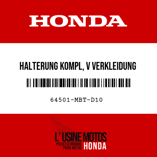 image de 64501-MBT-D10 HALTERUNG KOMPL, V VERKLEIDUNG