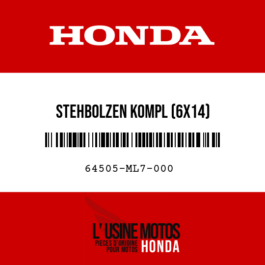 image de 64505-ML7-000 STEHBOLZEN KOMPL (6X14)