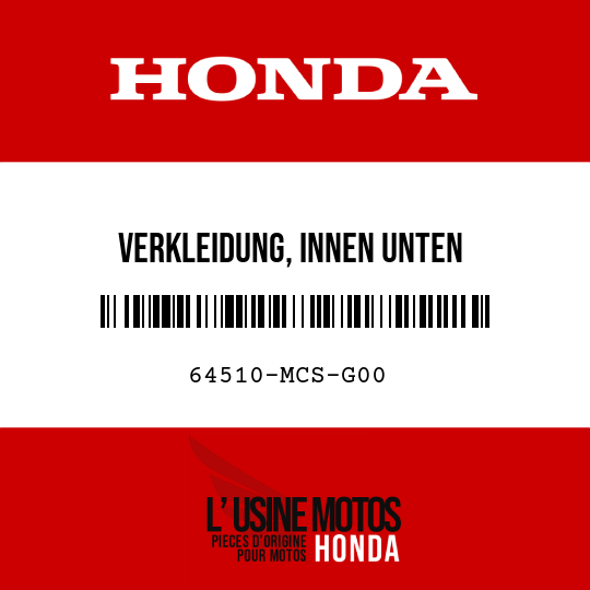 image de 64510-MCS-G00 VERKLEIDUNG, INNEN UNTEN