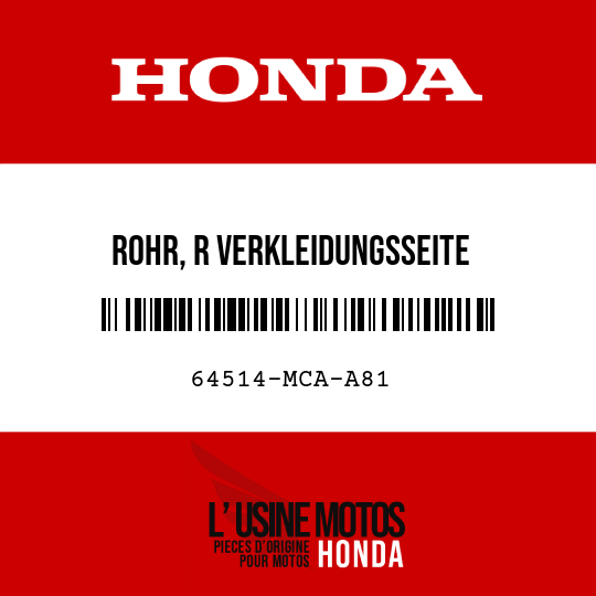 image de 64514-MCA-A81 ROHR, R VERKLEIDUNGSSEITE