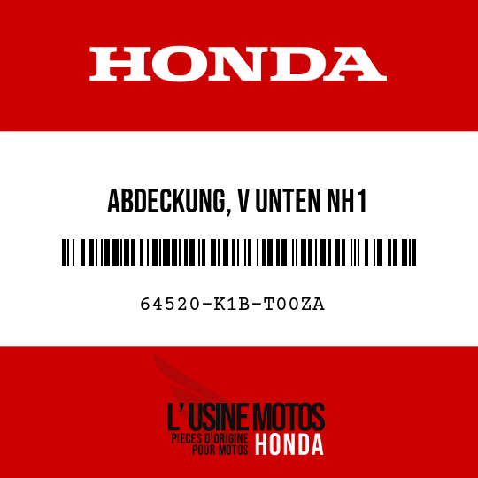 image de 64520-K1B-T00ZA ABDECKUNG, V UNTEN NH1