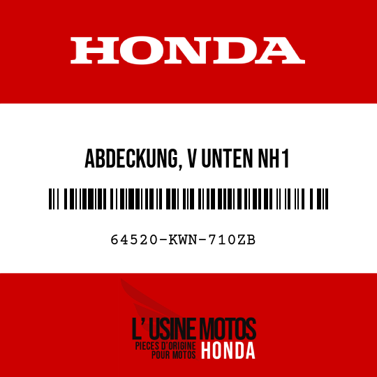 image de 64520-KWN-710ZB ABDECKUNG, V UNTEN NH1