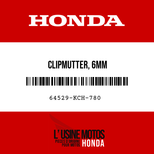 image de 64529-KCH-780 CLIPMUTTER, 6MM