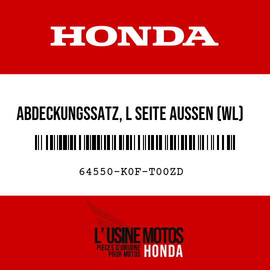 image de 64550-K0F-T00ZD ABDECKUNGSSATZ, L SEITE AUSSEN (WL) TYPE1