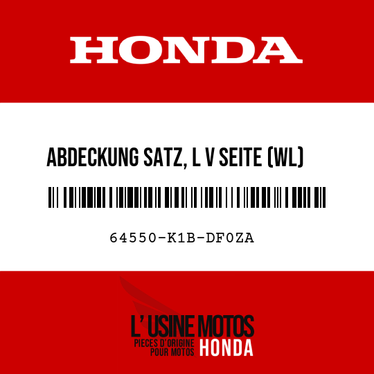 image de 64550-K1B-DF0ZA ABDECKUNG SATZ, L V SEITE (WL) TYPE1 (TYPE1 )