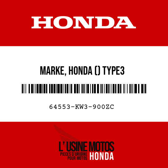 image de 64553-KW3-900ZC MARKE, HONDA () TYPE3
