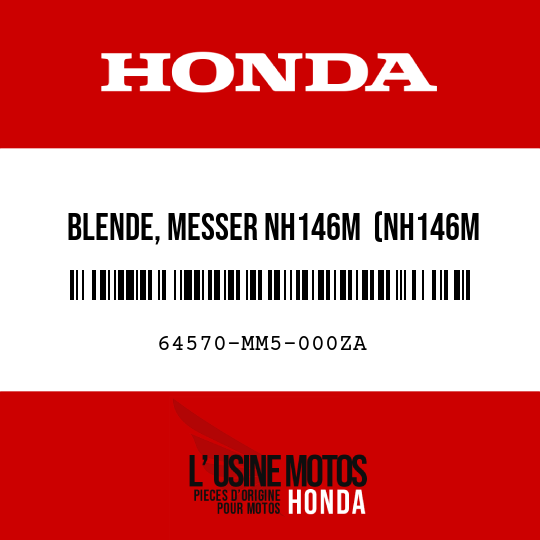 image de 64570-MM5-000ZA BLENDE, MESSER NH146M  (NH146M AKKURATSILBERMETALLIC)
