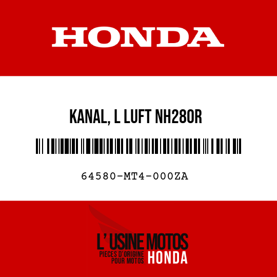 image de 64580-MT4-000ZA KANAL, L LUFT NH280R 