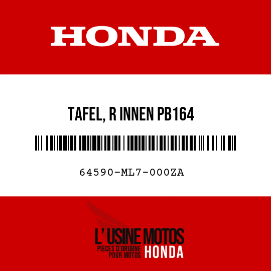 image de 64590-ML7-000ZA TAFEL, R INNEN PB164 
