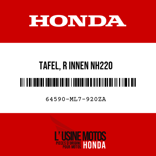 image de 64590-ML7-920ZA TAFEL, R INNEN NH220 