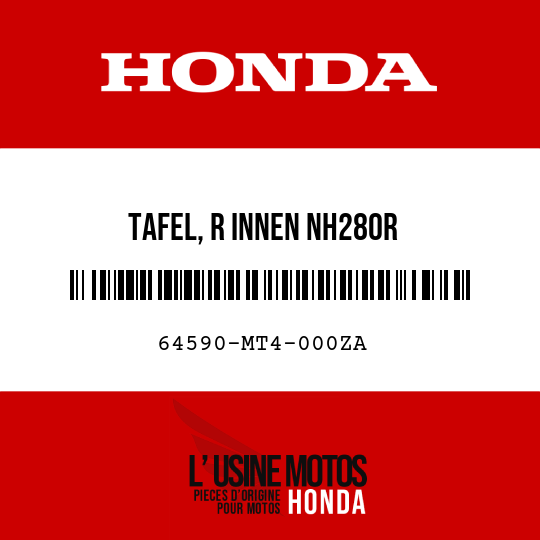 image de 64590-MT4-000ZA TAFEL, R INNEN NH280R 