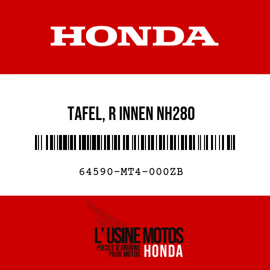 image de 64590-MT4-000ZB TAFEL, R INNEN NH280 