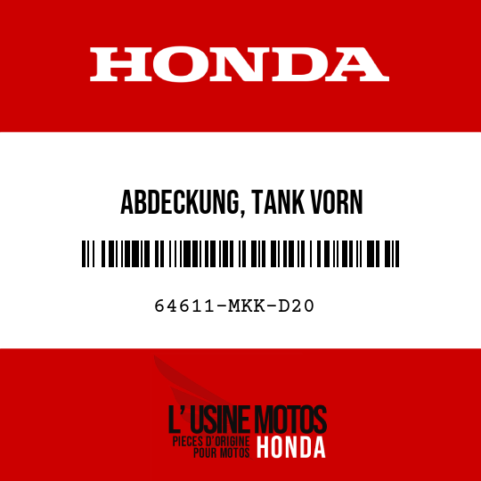image de 64611-MKK-D20 ABDECKUNG, TANK VORN