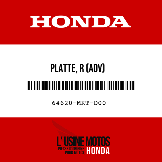 image de 64620-MKT-D00 PLATTE, R (ADV)