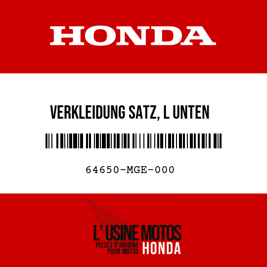 image de 64650-MGE-000 VERKLEIDUNG SATZ, L UNTEN