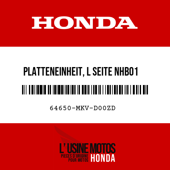 image de 64650-MKV-D00ZD PLATTENEINHEIT, L SEITE NHB01