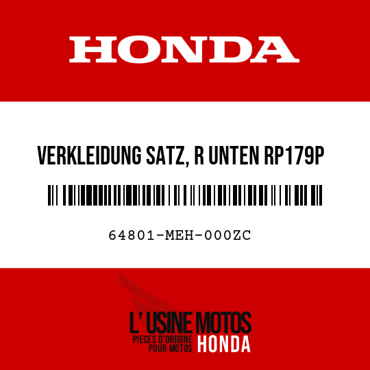 image de 64801-MEH-000ZC VERKLEIDUNG SATZ, R UNTEN RP179P