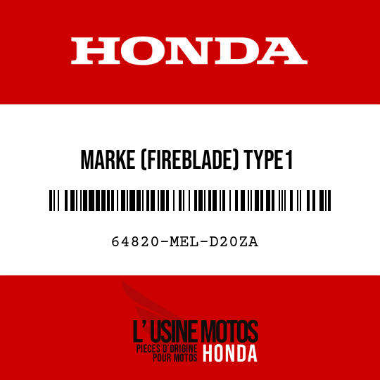 image de 64820-MEL-D20ZA MARKE (FIREBLADE) TYPE1