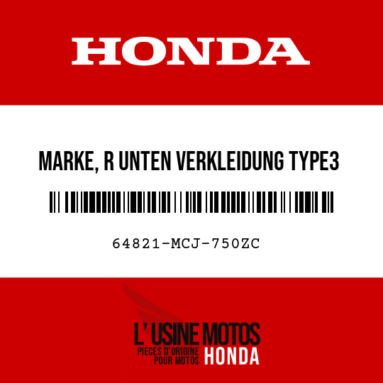 image de 64821-MCJ-750ZC MARKE, R UNTEN VERKLEIDUNG TYPE3