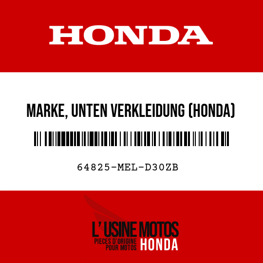 image de 64825-MEL-D30ZB MARKE, UNTEN VERKLEIDUNG (HONDA) TYPE2