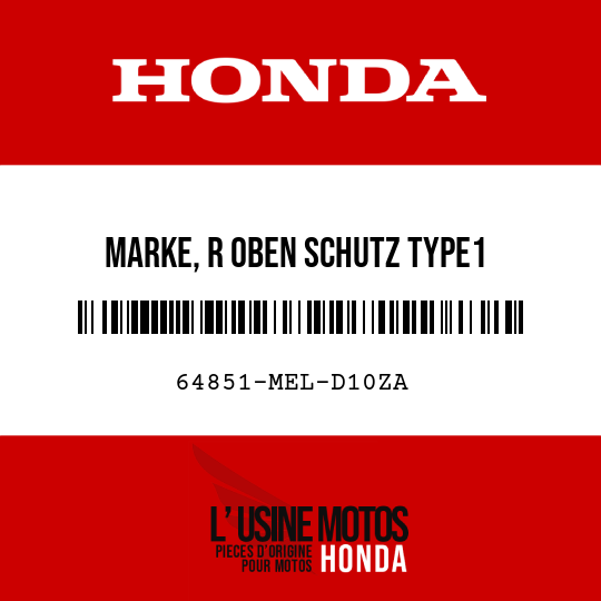 image de 64851-MEL-D10ZA MARKE, R OBEN SCHUTZ TYPE1