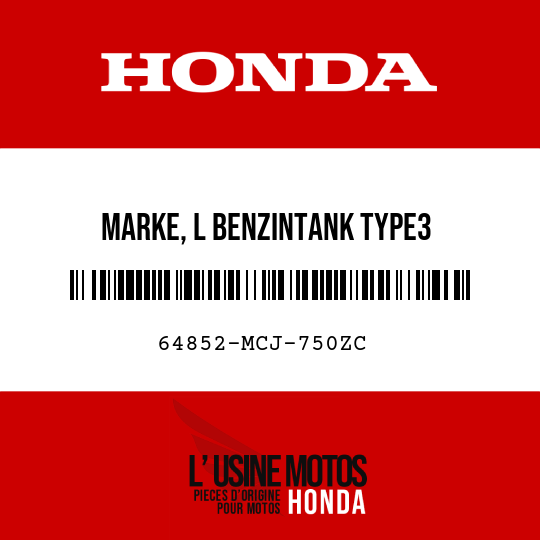 image de 64852-MCJ-750ZC MARKE, L BENZINTANK TYPE3 