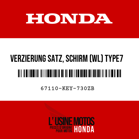 image de 67110-KEY-730ZB VERZIERUNG SATZ, SCHIRM (WL) TYPE7 