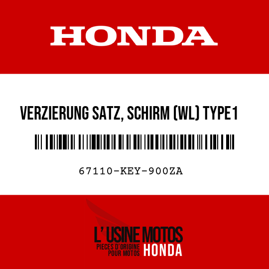image de 67110-KEY-900ZA VERZIERUNG SATZ, SCHIRM (WL) TYPE1