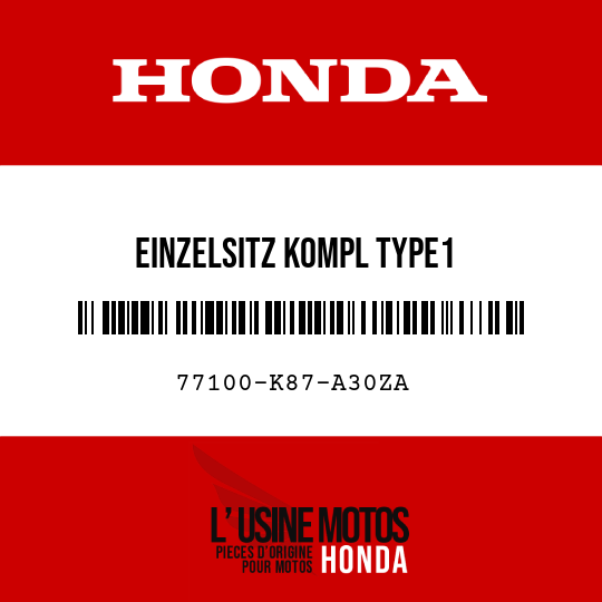 image de 77100-K87-A30ZA EINZELSITZ KOMPL TYPE1