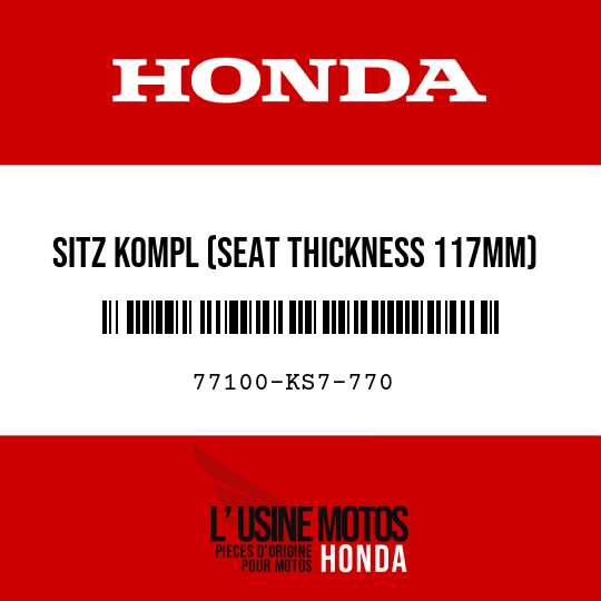 image de 77100-KS7-770 SITZ KOMPL (SEAT THICKNESS 117MM)