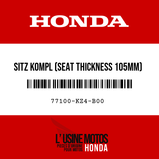 image de 77100-KZ4-B00 SITZ KOMPL (SEAT THICKNESS 105MM)