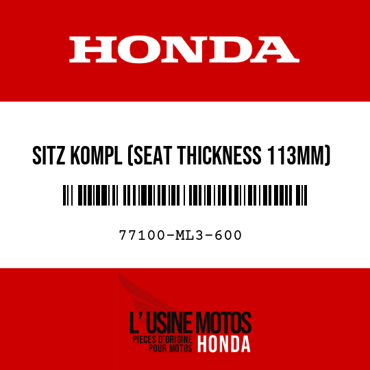 image de 77100-ML3-600 SITZ KOMPL (SEAT THICKNESS 113MM)