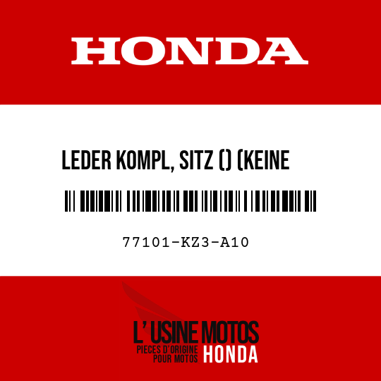image de 77101-KZ3-A10 LEDER KOMPL, SITZ () (KEINE BUCHSTABEN, DICKE 105 MM)