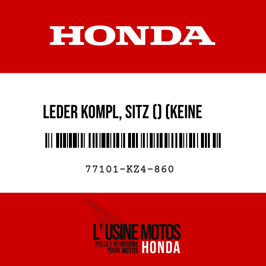 image de 77101-KZ4-860 LEDER KOMPL, SITZ () (KEINE BUCHSTABEN, DICKE 96 MM)