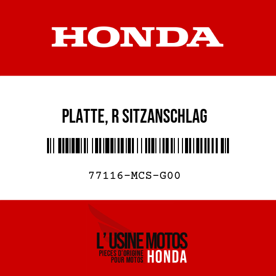 image de 77116-MCS-G00 PLATTE, R SITZANSCHLAG