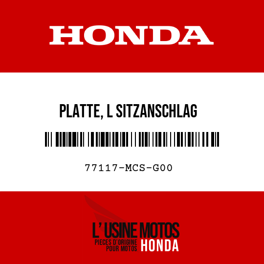 image de 77117-MCS-G00 PLATTE, L SITZANSCHLAG