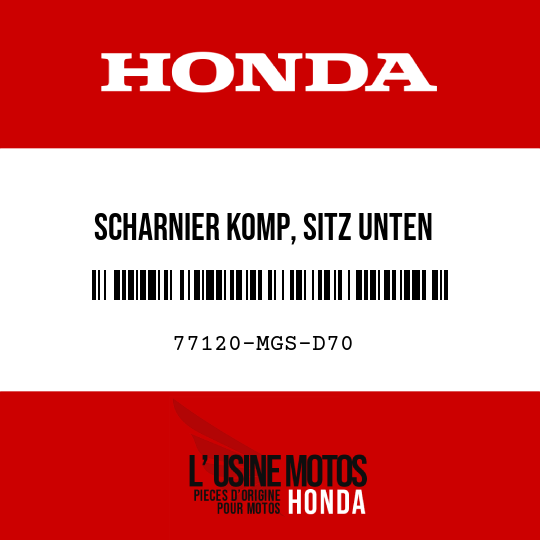 image de 77120-MGS-D70 SCHARNIER KOMP, SITZ UNTEN