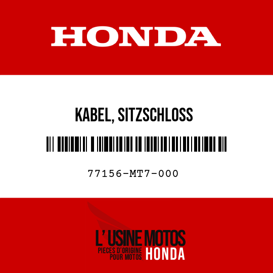 image de 77156-MT7-000 KABEL, SITZSCHLOSS