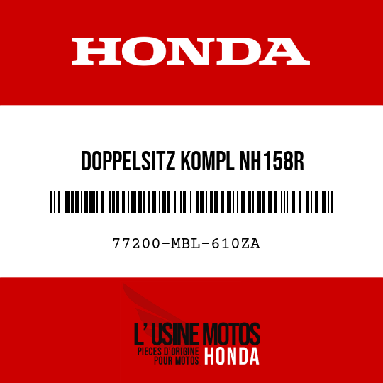 image de 77200-MBL-610ZA DOPPELSITZ KOMPL NH158R 