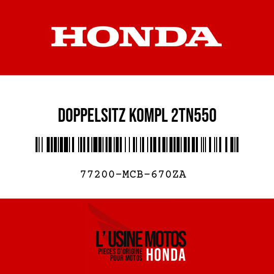 image de 77200-MCB-670ZA DOPPELSITZ KOMPL 2TN550 