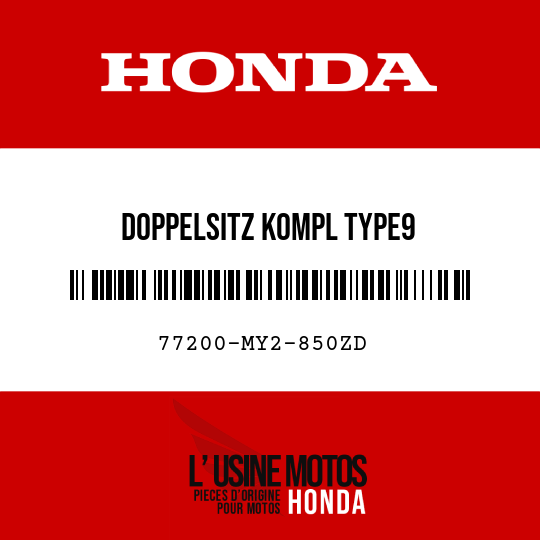 image de 77200-MY2-850ZD DOPPELSITZ KOMPL TYPE9 