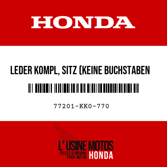 image de 77201-KK0-770 LEDER KOMPL, SITZ (KEINE BUCHSTABEN GEDRUCKT)