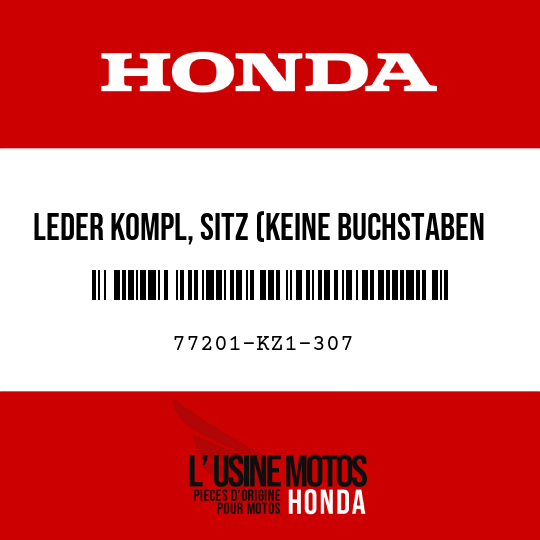 image de 77201-KZ1-307 LEDER KOMPL, SITZ (KEINE BUCHSTABEN GEDRUCKT)