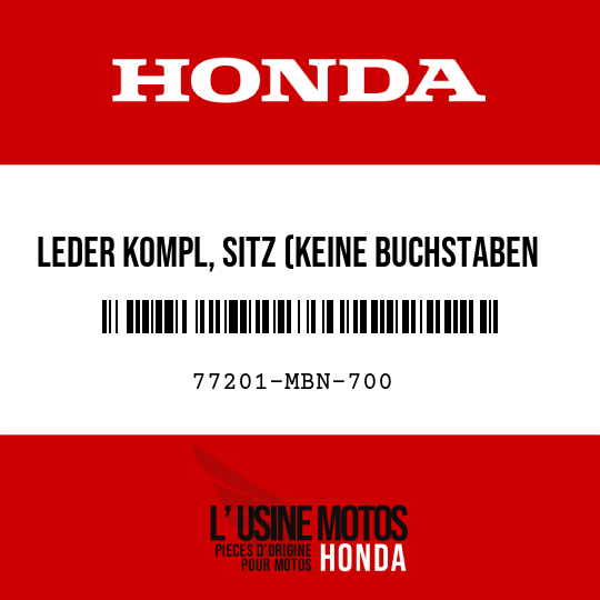 image de 77201-MBN-700 LEDER KOMPL, SITZ (KEINE BUCHSTABEN GEDRUCKT) ()