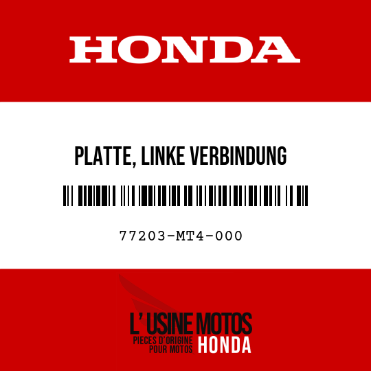 image de 77203-MT4-000 PLATTE, LINKE VERBINDUNG