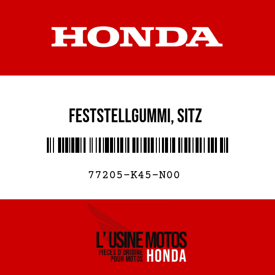 image de 77205-K45-N00 FESTSTELLGUMMI, SITZ