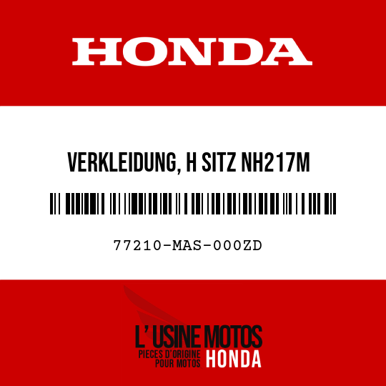 image de 77210-MAS-000ZD VERKLEIDUNG, H SITZ NH217M 